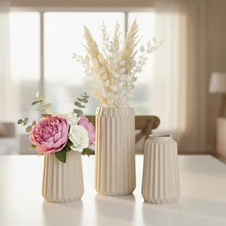 Relaxdays 10051840_127 Vase andere Keramik, beige