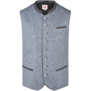 Trachtenweste SPIETH & WENSKY "Herwin", Herren, Gr. 48, blau, Obermaterial: 100% Polyester PES. Futter: 95% Baumwolle CO. 5% Elasthan EL. 95% Baumwolle CO. 5% Elasthan EL., uni, regular fit, Rundhals, Westen Trachtenweste, mit Stehkragen
