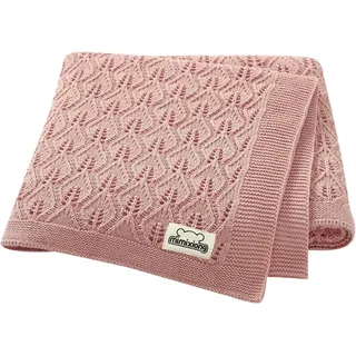 mimixiong Zelluläre Babydecke, 100 % Baumwolle, weich, gestrickt, Babydecken für Neugeborene, Jungen, Mädchen, 100 x 80 cm, Rosa