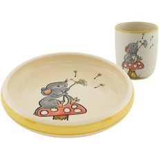 Kuhn Rikon 39552 Kinderset Maus, Keramik, Teller, Tasse, Porcelain