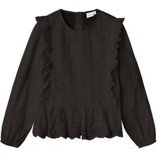 NAME IT Mädchen Nkfkora Shirt Bluse 13231486,Schwarz,122-128