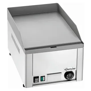 Bartscher GDP 320E Griddleplatte, Bratplatte mit Fettauffangbehälter und Spritzschutz, Maße: 580 x 325 x 310 mm, glatt