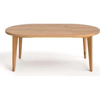 Runder Ausziehbarer Luna-Tisch aus Massivholz, 110 cm + Tischverlängerungen 2x45 cm, Eiche, Loft-Stil - Braun