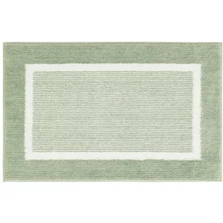 andiamo Badematte rutschfest Maui - Badezimmerteppich weich und flauschig - Duschvorleger für Badezimmer Badteppich rutschfest waschbar 40 x 60 cm Salbei