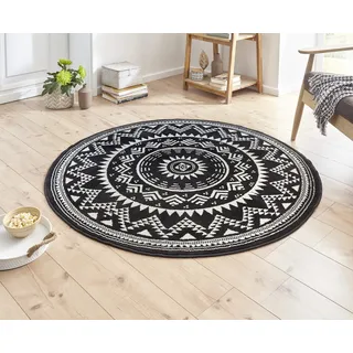 HANSE HOME Valencia Kinderteppich Ø 140 cm Schwarz/Weiß