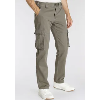 Cargohose MAN'S WORLD, Herren, Gr. 54, N-Gr, grün (olivgrün), Obermaterial: 100% Baumwolle, unifarben, bequem lang, Hosen Cargohose, mit aufgesetzten Taschen, Topseller