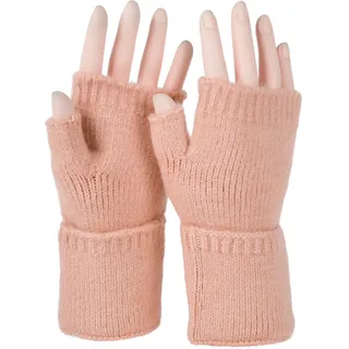 styleBREAKER Strickhandschuhe "Fingerlose Strickhandschuhe Einfarbig" 1 Stk., rose