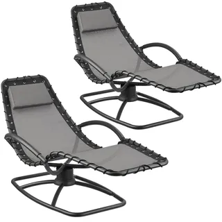 Tectake Gartenliege Sonnenliege 170 x 77 x 83 cm Grau