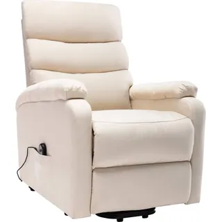 vidaXL Massagesessel mit Aufstehhilfe Creme Stoff - Creme