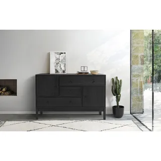 WoodMan Sideboard, Kommode im skandinavischen Design schwarz