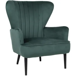 Svita Relaxsessel Arthur Samt , Grün , Textil , 76x89x78 cm , Wohnzimmer, Sessel, Ohrensessel