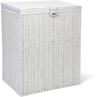 ARPAN Wäschekorb aus Kunstharz, groß, mit abnehmbarem Futter, Weiß, 85 Liter