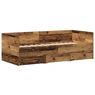 vidaXL Tagesbettgestell mit Schubladen Altholz 90 x 200 cm - Braun