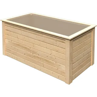 Karibu Hochbeet Wandstärke 28 mm Fichte Naturbelassen 92 cm x 209 cm x 111 cm