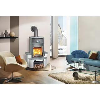Kaminofen HARK "»Avenso GT ECOplus 6 KW«", grau (titanfarben), Kaminöfen, Kaminofen, Naturstein