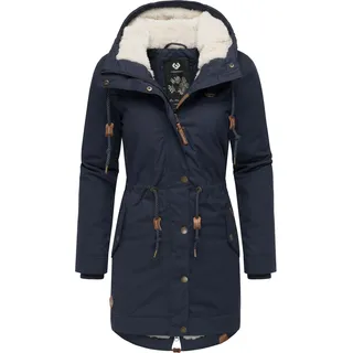 Ragwear Damen langer Mantel warme Winterjacke mit Kapuze YM-Canny Navy22 Gr. 3XL - 3XL