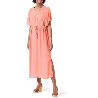 VERO MODA Damen VMMENNY SS 7/8 Kaftan WVN GA NOOS langes Kleid, Pink Cosmos/AOP:Huki, L