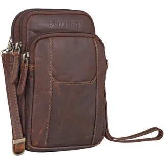 STILORD Tertius Herren Umhängetasche Leder mit 3-in-1 System Männerhandtasche Handytasche zum Umhängen Handgelenktasche Gürteltasche Herren Farbe:Cognac - Dunkelbraun