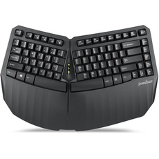 Perixx PERIBOARD-613B Wireless Compact Ergonomic Split Keyboard - Dual 2.4G and Bluetooth Mode - Compatible with Windows 10 and Mac OS X - 15.75x10.83x2.17 inches - Black - US English