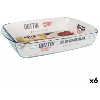 Quttin Backform Transparent Rechteckig Glas 5 L 40,2 x 26,4 x 7 cm (6 Stück)