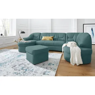 DOMO collection Wohnlandschaft Mikrofaser U-Form 3-Sitzer Petrol