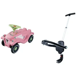 Big-Bobby-Car Classic Flower - Kinderfahrzeug mit Blumenaufklebern für Jungen und Mädchen & ge - 4-Fach höhenverstellbare Schiebestange