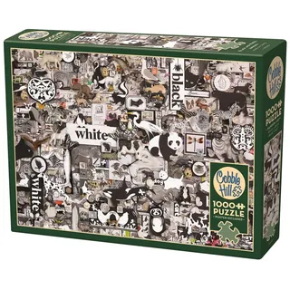 Cobble Hill 3840043 Schwarz und Weiß: Tiere, 1000 Teile Puzzle inkl. Puzzleposter für Erwachsene und Kinder ab 12 Jahren, Puzzlecollage, Tierpuzzle