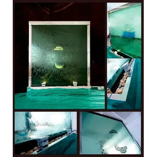 wasserwand Wassersäule Wasserfall Led Trennwand Luxus Design Einrichtung Metall - Transparent
