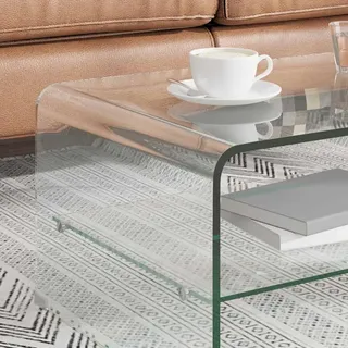 vidaXL Couchtisch Transparent 98×45×31 cm Hartglas - Transparent