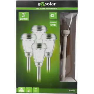 ez solar Wegeleuchte Edelstahl/Glas 41,0 cm 4er Set