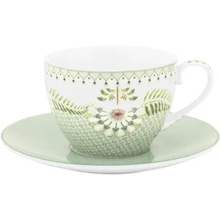 Pip Studio Lily&Lotus Tiles Light Green Tasse mit Untertasse 280ml