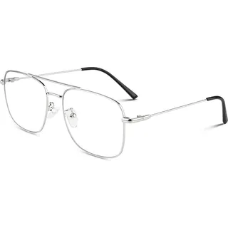 LINVO Pilotenbrille Metallgestell Vintage Fake Brille Herren Damen