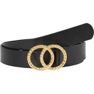 VERO MODA Damen VMDITTE Coated Belt NOOS Synthetikgürtel, Black/Detail:W. Gold, 95