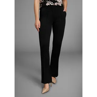 Schlaghose LAURA SCOTT, Damen, Gr. 34, N-Gr, schwarz, Milano Rib, Obermaterial: 76% Polyester, 20% Viskose, 4% Elasthan, unifarben, figurbetont lang, Hosen Schlaghose, aus bequemer, elastischer Ware