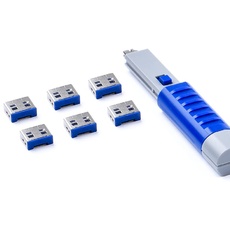 Bild ESSENTIAL 6x USB-A Blocker mit 1x Lock Key Basic Blau