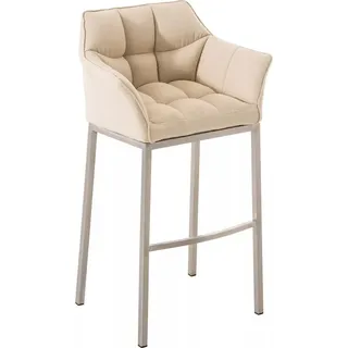 In And OutdoorMatch Barhocker Favian - creme - Polyester - Mit Rücken- und Armlehne - Ergonomisch - 1er Set - Deluxe - Creme