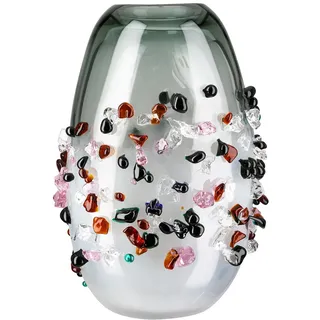 Glas Art Vase Stones - schwarz - Glas - Höhe 40cm - Breite 28cm - wasserdicht - Wohnaccessoire