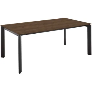 Celina Home Esstisch , Schwarz, Nussbaumfarben , Metall, Holzwerkstoff , rechteckig , eckig , 95x76x180-280 cm , ausziehbar, in verschiedenen Holzdekoren erhältlich , Esszimmer, Esstische, Esstische ausziehbar