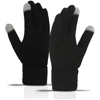 Narunii Touchscreen Handschuhe Strick Fingerhandschuhe Winter Strickhandschuhe Warme Handschuhe,Geeinget für Skifahren Radfahren und SMS,für Damen und Herren (Schwarz)