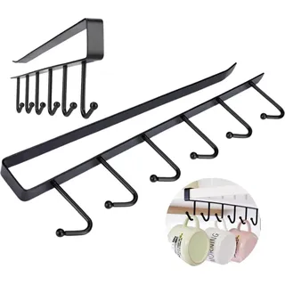 Haken 6pcs Küchenutensilienhalter für unter die Küche Utensilien - Schwarz