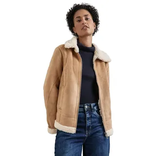 STREET ONE Damen A201959 Kurze Jacke mit Teddy-Fell, Rich Sand, 44