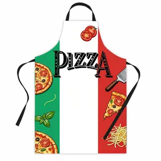 PBAHAUP pizza bäcker kostüm Pizza Schürze, Lustige Italienische Kochschürze mit Sprüchen, Antipasti Bedruckte Grillschürze für Männer, Lange Küchenschürze für Hobbybäcker und Grillmeister