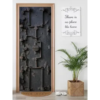 FLFK 3D Türtapete selbstklebend - Retro Bücherregal Türtapete Wandbilder- Mauer Aufkleber - Wasserdicht TürPoster für Zuhause Dekor 77x200cm