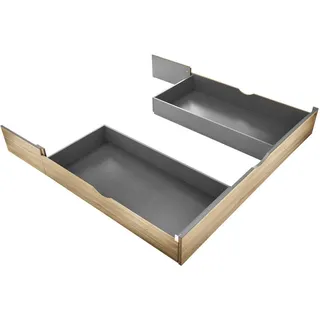 Carryhome Bettkastenset , Eichefarben , Holzwerkstoff , 2-teilig , 184x25x181 cm , Schlafzimmer, Betten, Bettgestelle- Einzelteile, Bettkästen