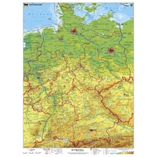 Deutschland, physisch 1 : 1 100 000. Wandkarte Kleinformat ohne Metallstäbe