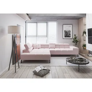 Home Affaire Ecksofa Ancona New Polyester 3-Sitzer rosé