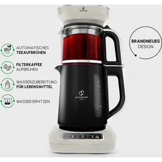 KARACA Çaysever Robotea Pro 4 in 1 Sprechender Automatischer Glas-Teekocher und Filter-Kaffeebrühmaschine 2500W Teekocher, Starlight, Tea maker, Türkische Tee Kanne, Turkish Traditional Tee