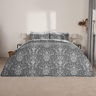 OHS King Duvet Set Paisley Pattern Bedding Quilt Cover Bed Covers Sets King Size Ultra Soft Luxury King Size Easy Care Grey Bedding Set with Pillowcases