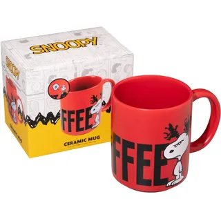 Grupo Erik Tasse Kaffeetasse Peanuts Snoopy Premium Kaffeebecher - Teetasse Größe 8,7 cm x 9,5 cm - Fassungsvermögen 350 ml - Offizielles Snoopy Lizenzprodukt