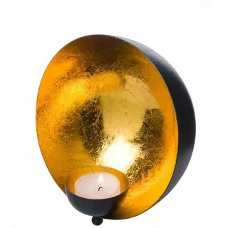 Teelichthalter Wand gold 2er Set, Wanddeko Metall, Deko Wohnzimmer, Deko gold für Weihnachten